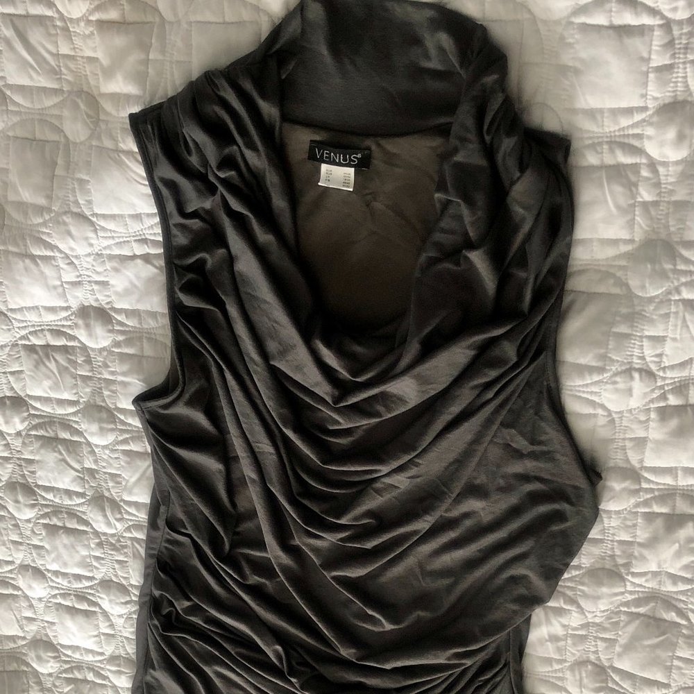 VENUS BODYCON COWLNECK JERSEY DRESS EUC - Picture 7 of 7